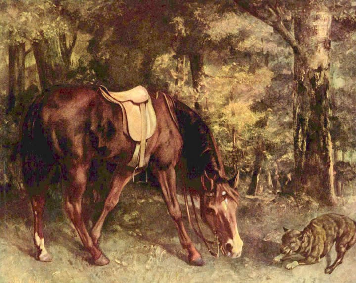 Gustave Courbet Horse in the forest